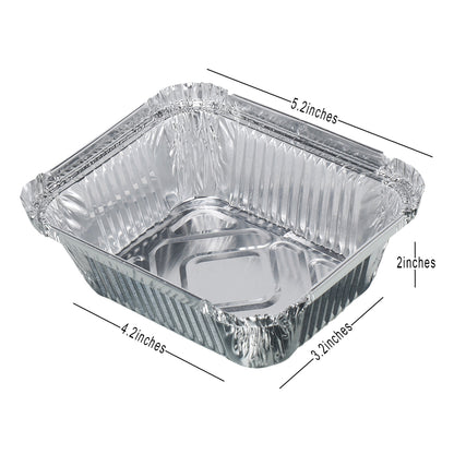 Freshee 25pcs 450ml Disposable Aluminium Foil Containers with Lid