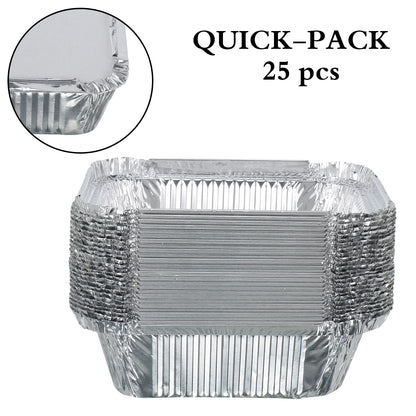 Freshee 25pcs 450ml Disposable Aluminium Foil Containers with Lid