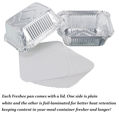 Freshee 25pcs 450ml Disposable Aluminium Foil Containers with Lid