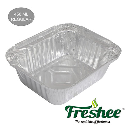 Freshee 25pcs 450ml Disposable Aluminium Foil Containers with Lid