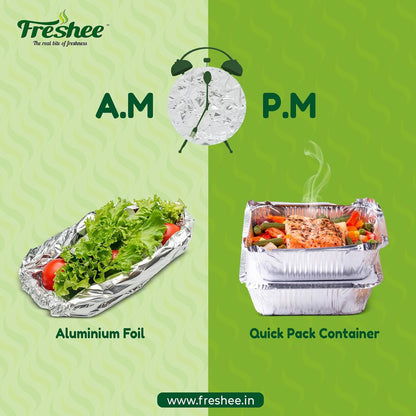 Freshee 5pcs 680ml Disposable Aluminium Foil Containers with Lid