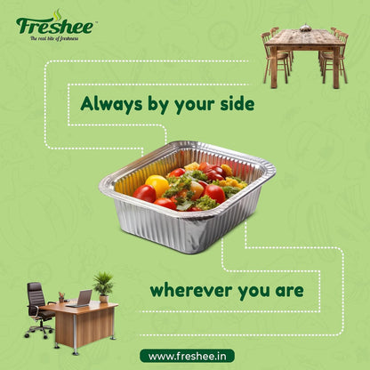 Freshee 5pcs 680ml Disposable Aluminium Foil Containers with Lid