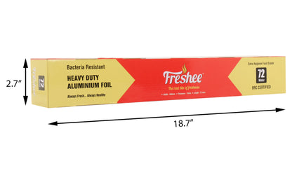 Freshee 72m Heavy Duty Aluminium Silver Foil Roll Paper 18 micron thick