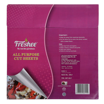 Freshee 50 Pre-Cut 220 x 250mm Aluminium Foil Sheets