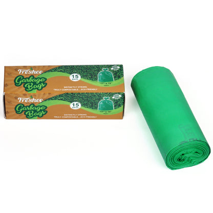 Freshee Biodegradble Garbage Bag 50 Micron 17 x 19 Inch Green Trash Bag 15pcs
