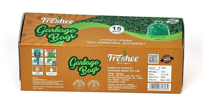 Freshee Biodegradble Garbage Bag 50 Micron 17 x 19 Inch Green Trash Bag 15pcs