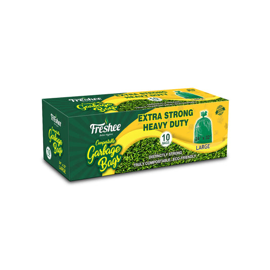 Freshee Compostable Garbage Bag 50 micron 24x32 Inch Capacity 12kg waste 10pcs