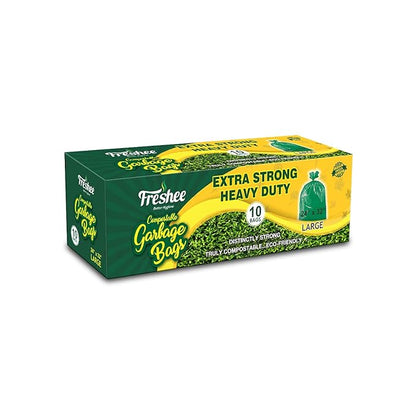 Freshee Compostable Garbage Bag 50 micron 24x32 Inch Capacity 12kg waste 10pcs