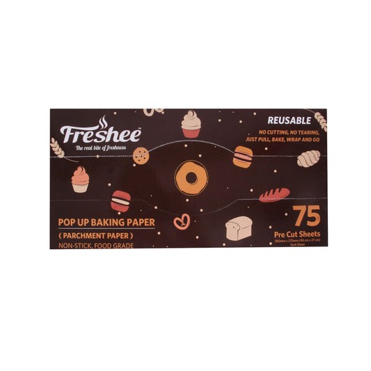 Freshee Pop Up Baking Paper 75 Pre Cut Sheet Paper 27x30cm