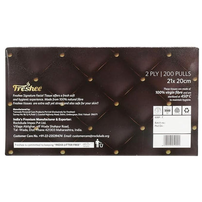 Freshee 2 Ply Facial Tissue Box - 200 pulls, Bacteria Resistant, Signature Range