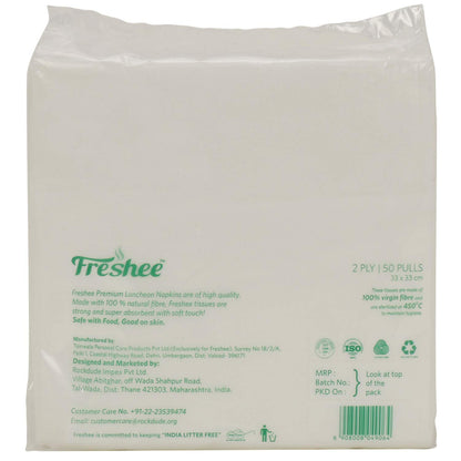 Freshee 50 Pulls 2 Ply Luncheon Napkin Tissue Paper, Bacteria Resistant