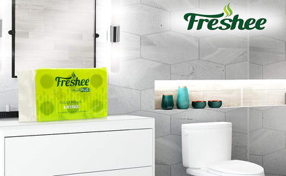 Freshee 6in1  Value Plus Toilet Tissue Roll – 2-Ply, 120 Sheets, Septic-Safe & Biodegradable (100% Virgin Fiber)