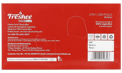 Freshee 200 Pulls 2 Ply Sheet Car Facial Tissue Paper Box