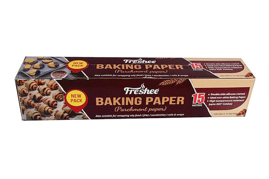 Freshee Baking Parchment Paper Non-Stick - 15m, Multi-Purpose Baking Paper