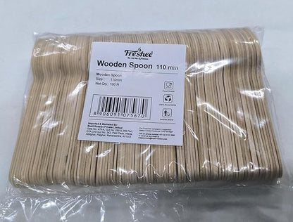 Freshee Wooden Spoon, Pack of 30 Disposable 110 mm