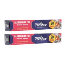 Freshee Aluminium Silver Kitchen Foil Roll Paper 20mtr Pack of 2