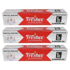 Freshee Aluminium Silver Kitchen Foil Roll Paper Pack of 3