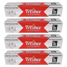 Freshee Aluminium Silver Kitchen Foil Roll Paper Pack of 4