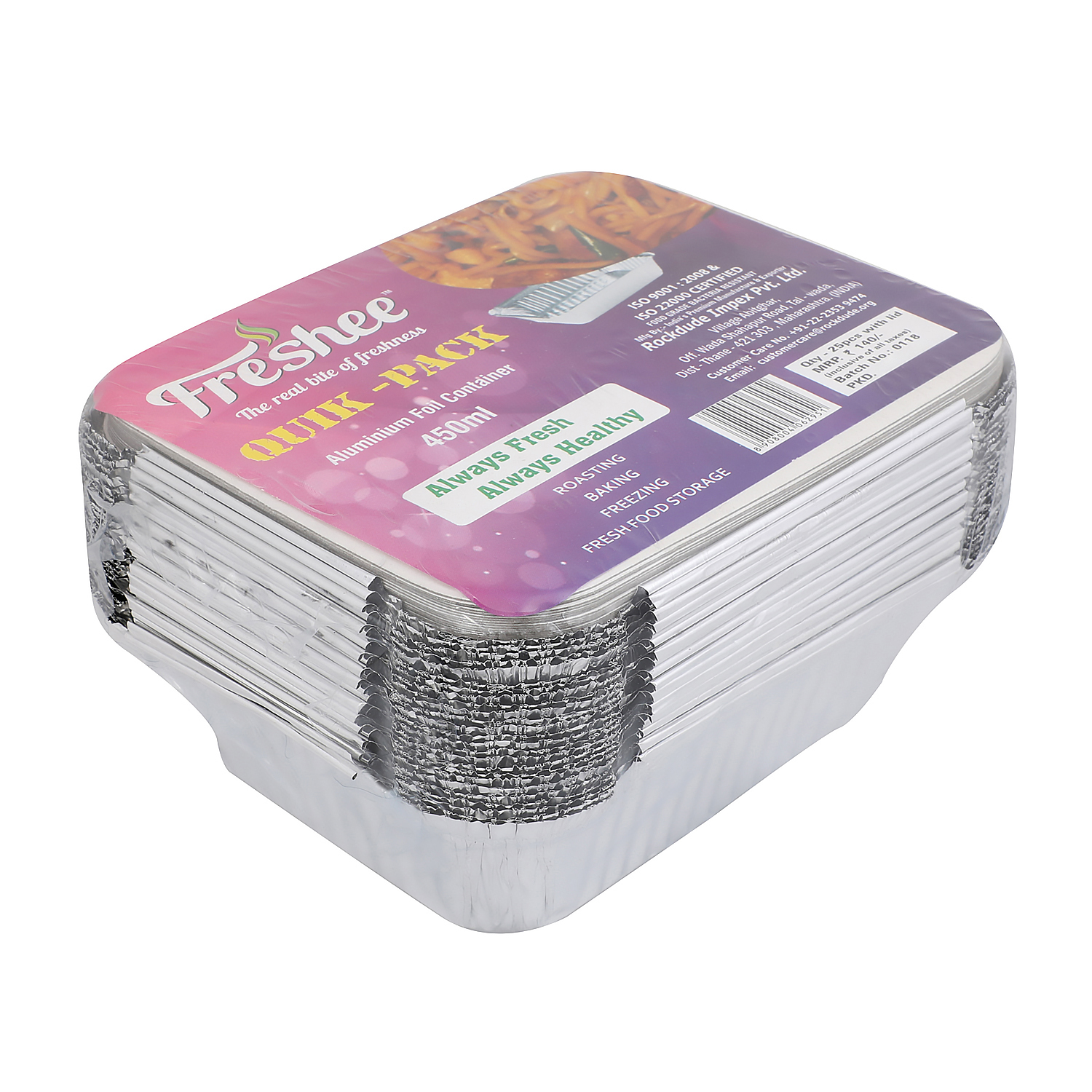Freshee Quick-Pack Aluminium foil Container 450ml