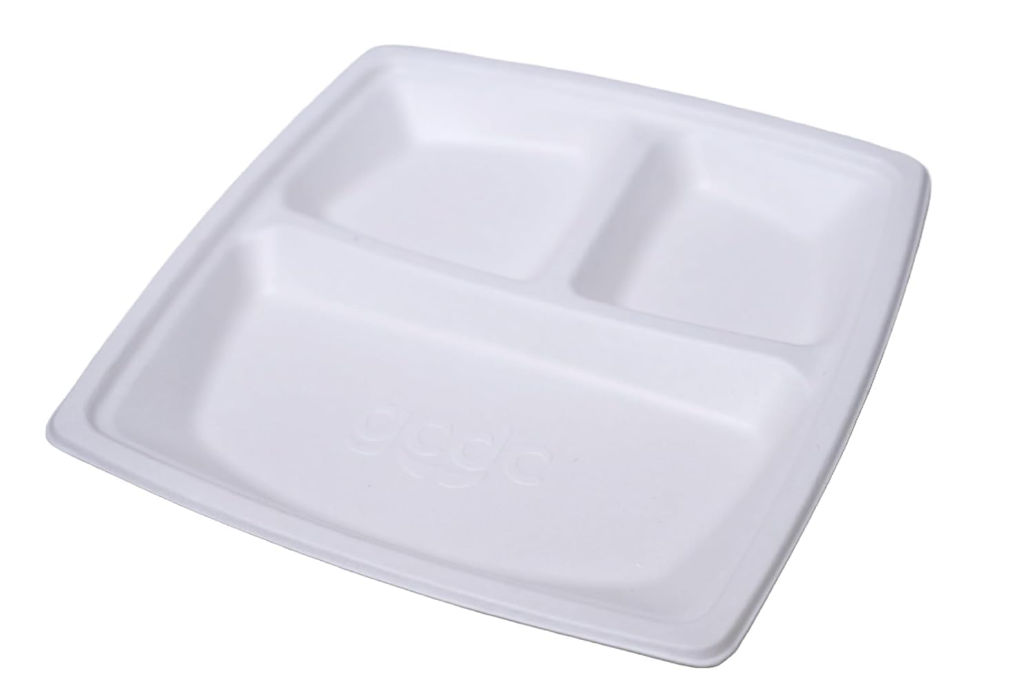 Freshee 3CP Square Meal Compostable Bagasse Plate(2)