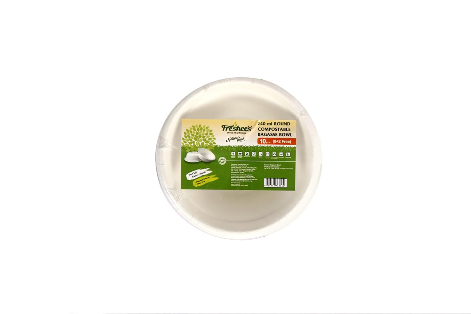 Freshee 240ml round Compostable Bagasse Bowl